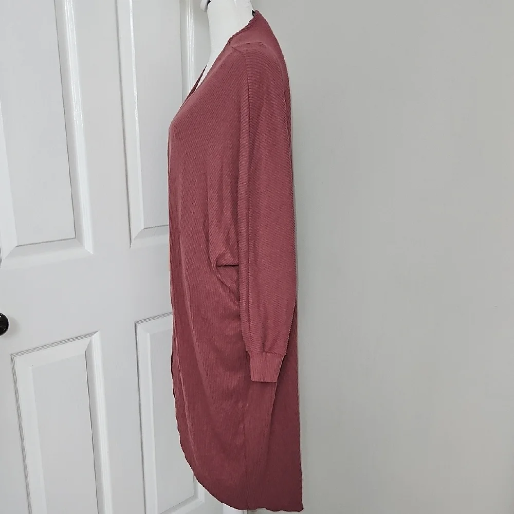 Torrid Sleep Women's Rose Brown Super Soft Ribbed Lounge Cocoon Cardigan 1X